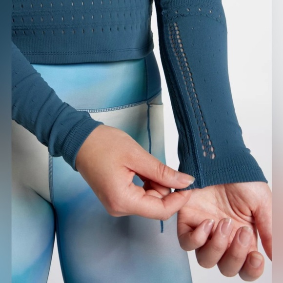 CALIA Women's Pointelle Seamless Long Sleeve T-Shirt Top - Picture 4 of 16